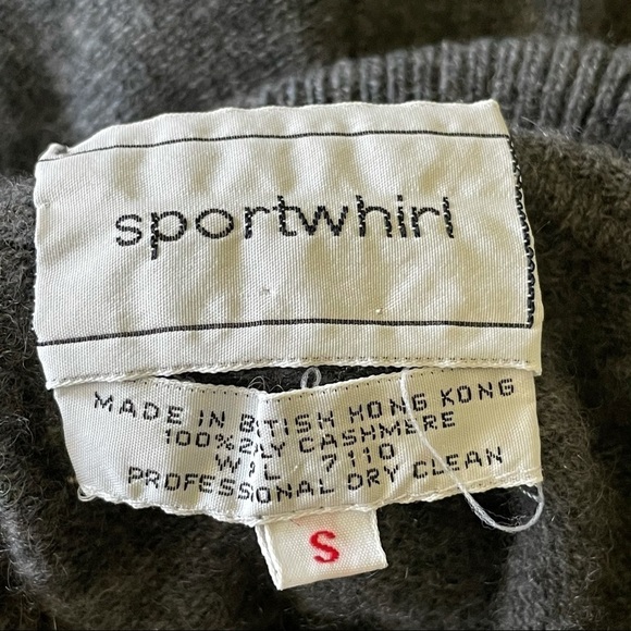 Vintage Sport Whirl Cashmere Turtleneck Pullover Sweater Grey Black Small - Picture 12 of 14